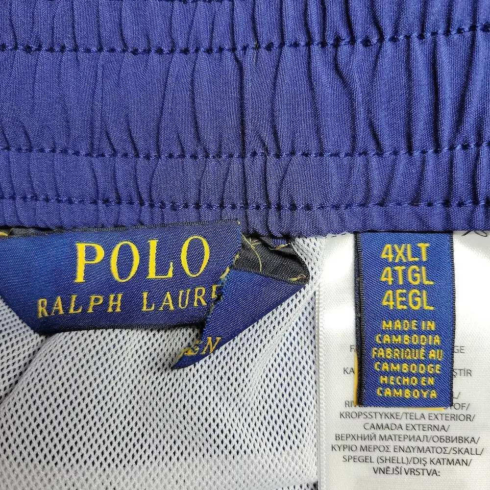 NWOT Polo Ralph Lauren Traveler Swim Trunks 4XLT Blue Pony Pockets Lined Shorts